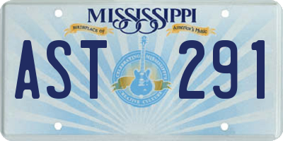 MS license plate AST291