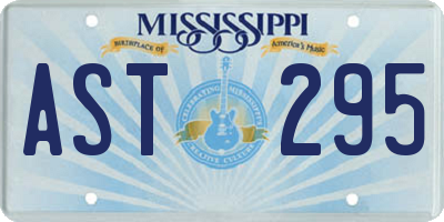 MS license plate AST295