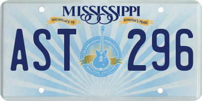 MS license plate AST296