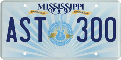 MS license plate AST300