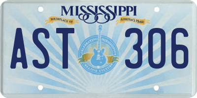 MS license plate AST306