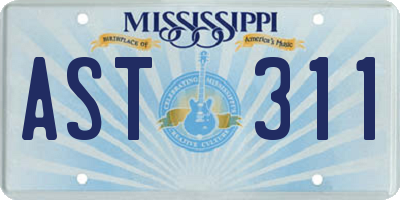 MS license plate AST311