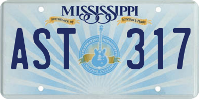 MS license plate AST317