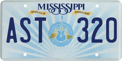 MS license plate AST320