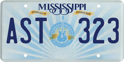 MS license plate AST323