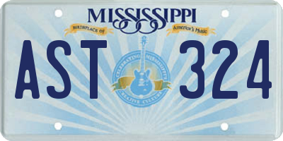 MS license plate AST324