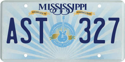 MS license plate AST327