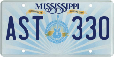 MS license plate AST330