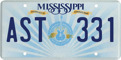 MS license plate AST331