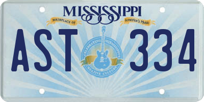 MS license plate AST334