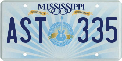 MS license plate AST335