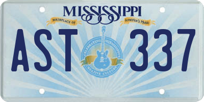MS license plate AST337