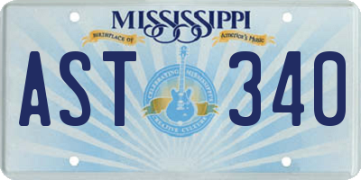 MS license plate AST340