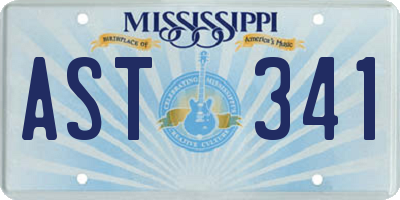 MS license plate AST341