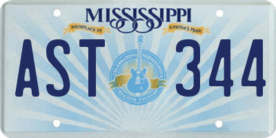 MS license plate AST344