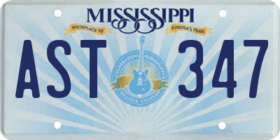 MS license plate AST347