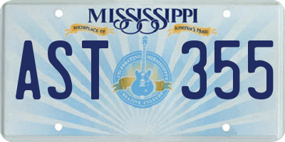 MS license plate AST355