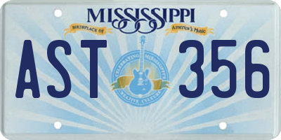 MS license plate AST356