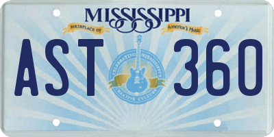 MS license plate AST360