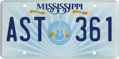 MS license plate AST361