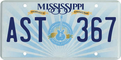 MS license plate AST367