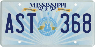 MS license plate AST368