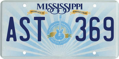 MS license plate AST369