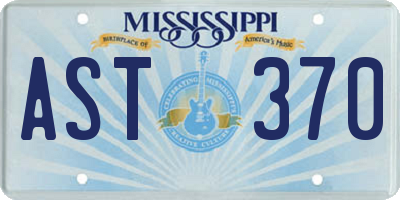 MS license plate AST370