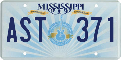 MS license plate AST371