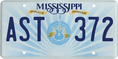 MS license plate AST372