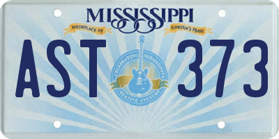 MS license plate AST373