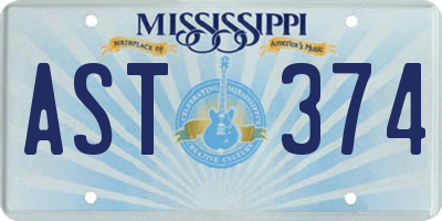 MS license plate AST374