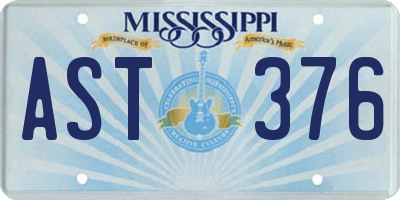 MS license plate AST376