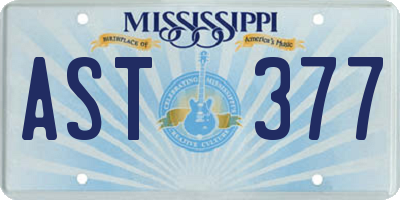 MS license plate AST377