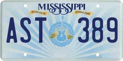 MS license plate AST389