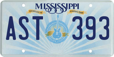 MS license plate AST393