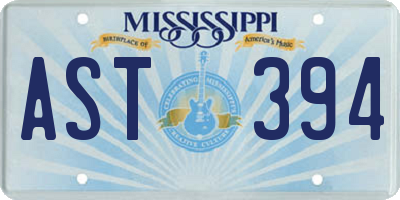 MS license plate AST394