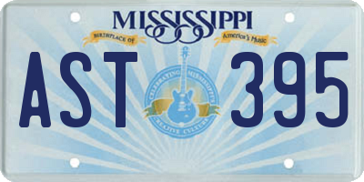 MS license plate AST395