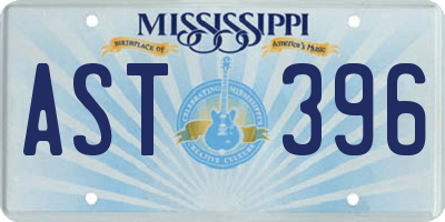 MS license plate AST396