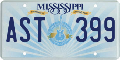 MS license plate AST399