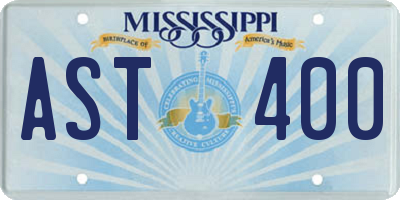 MS license plate AST400