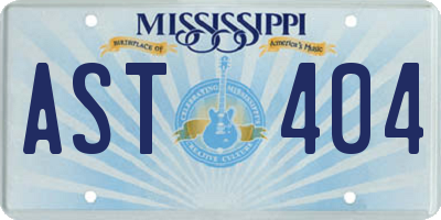 MS license plate AST404