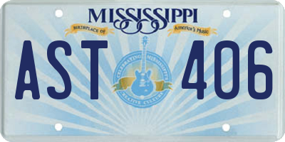 MS license plate AST406