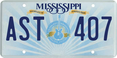 MS license plate AST407