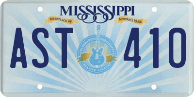 MS license plate AST410