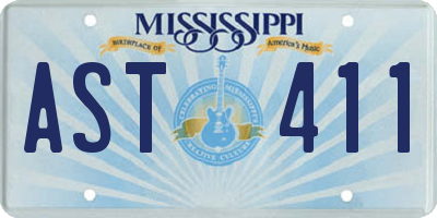 MS license plate AST411