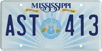 MS license plate AST413
