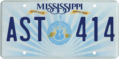MS license plate AST414