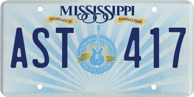 MS license plate AST417