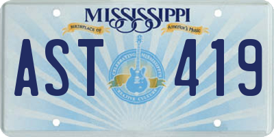 MS license plate AST419